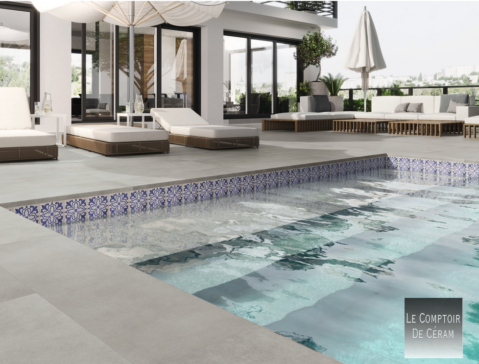 margelles xx aspect beton pour piscine contemporaine gris avignon 30