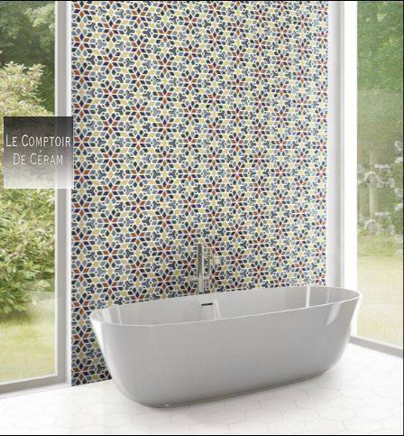 carrelage hexagonal multicolore floral  paris 75