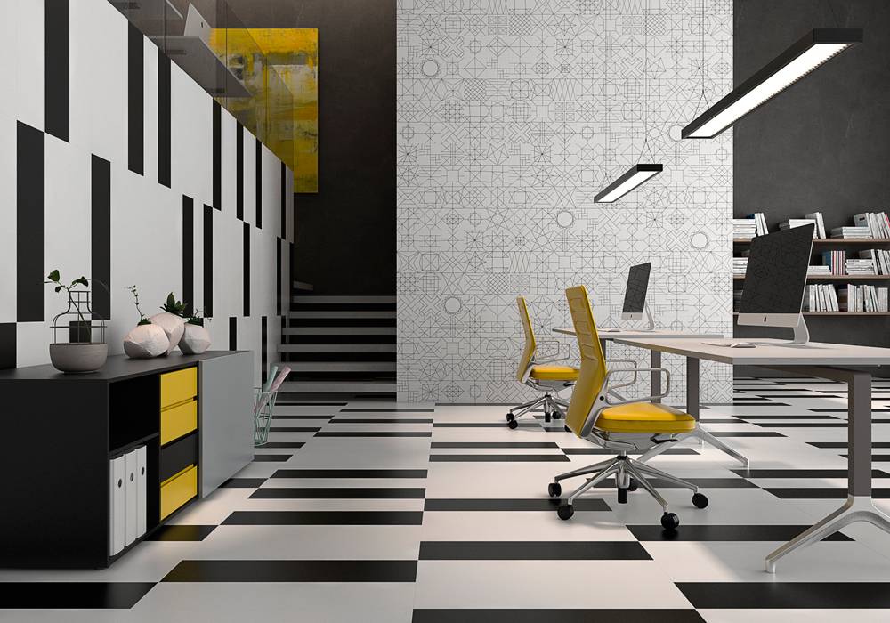 CARRELAGE SOL ET MUR NOIR ET BLANC JACOU 34