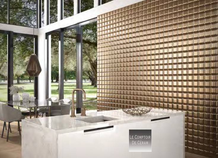 carrelage mural or petit carrés bombés design hauts de sine 92