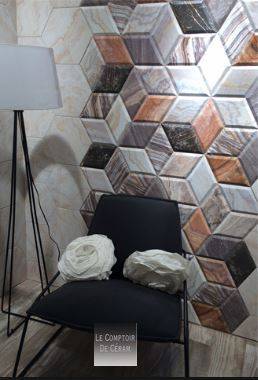 carrelage mural hexagonal aspect marbre design toulouse 31