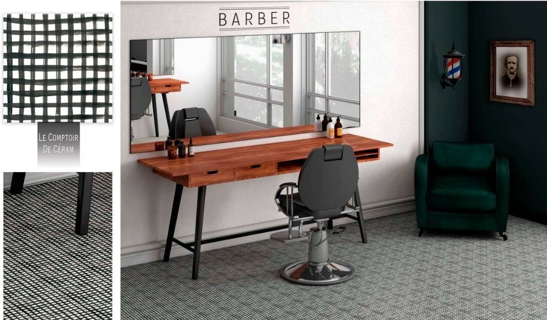 carrelage noir et blanc 15x 15 cm quadrillage lignes abstraites design paris 75