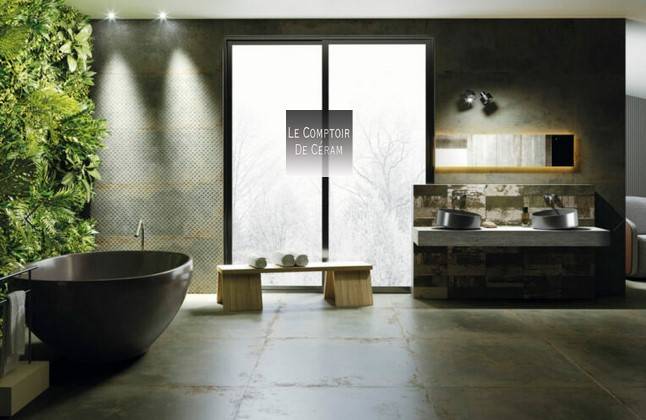 carrelage sol et mur vert kaki design grand format 100 x 100 cm et 50 x 100 cm paris 75