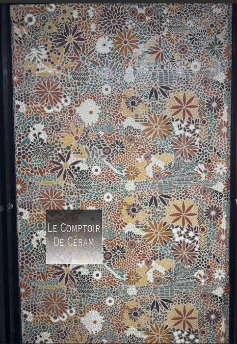 carrelage mural XXL  chic hippies fleurs mosaïques Versailles 78