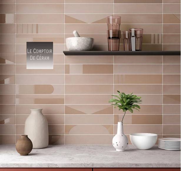 faience taupe 6 x 30 mat et surbrillance design lille 59