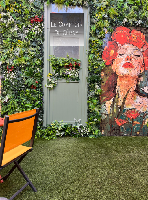 décor mural mosaïque portrait de femme XXL Cannes 06