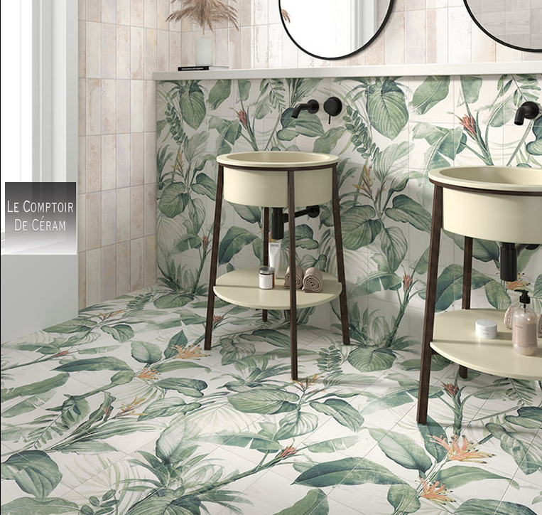 Lot De 28 Carreaux Mosaïque Céramique Floral - Art Déco - Intérieur/Extérieur - NEUF