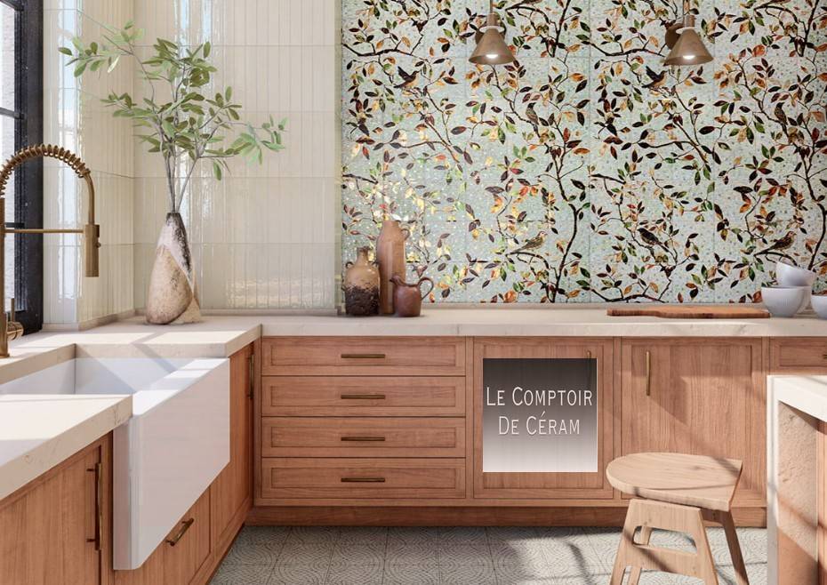 fresque en mosaïque décor oiseau design 2026 Versailles 78