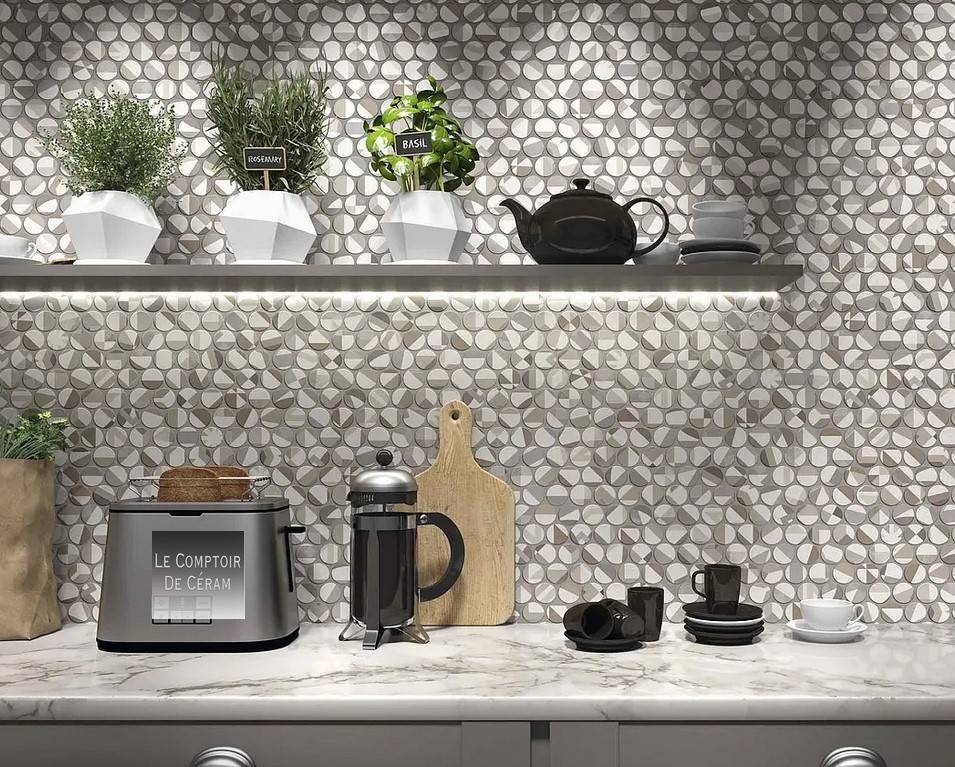 mosaique ronde credence de cuisine tendance hauts de seine 92