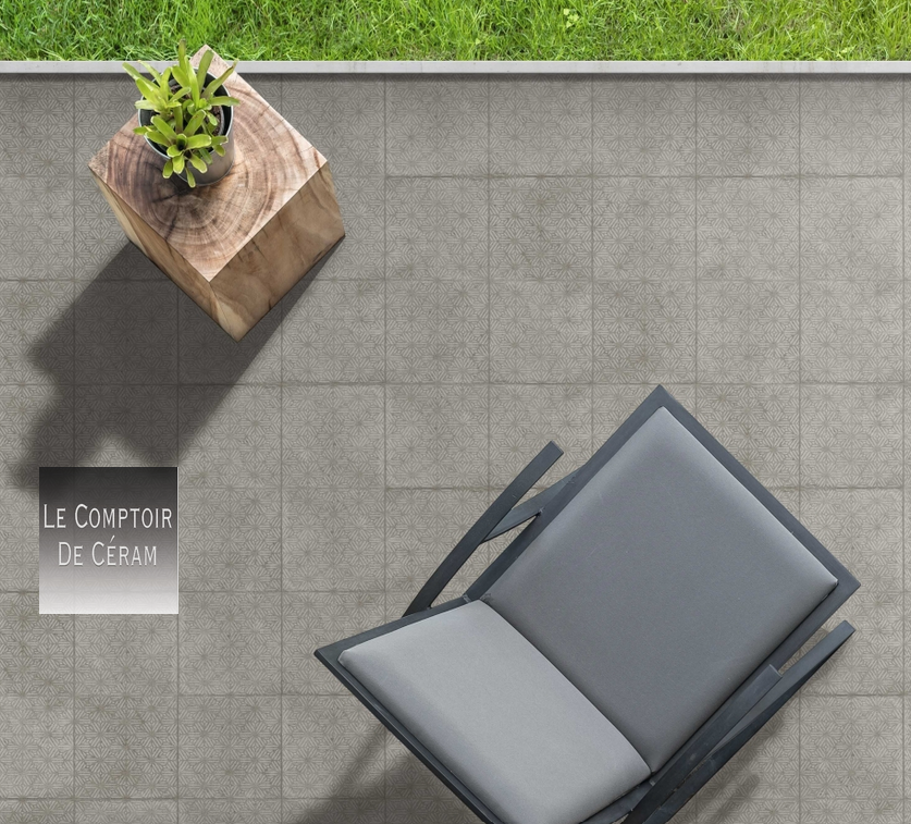 DALLE CARRELAGE ASPECT BETON GRIS 33 X 33 CM PARIS 75