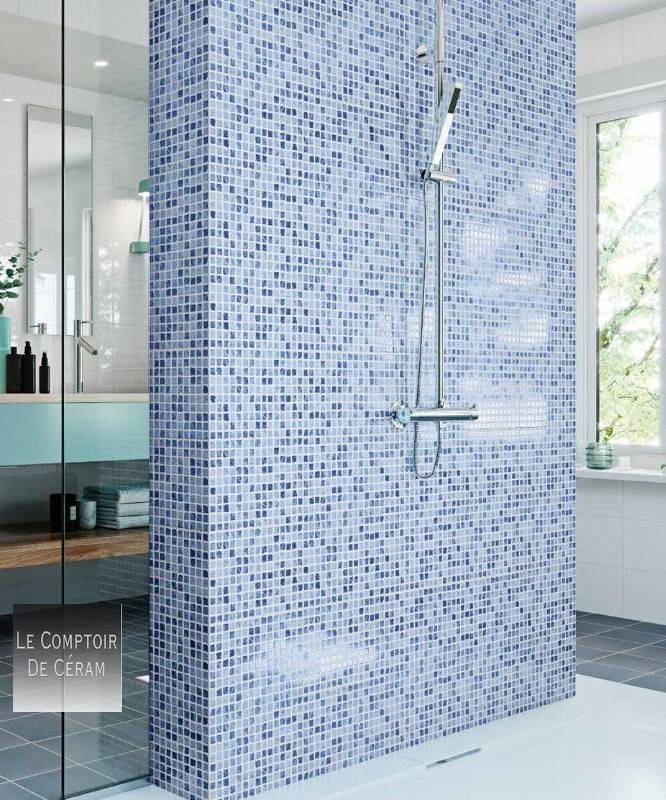 carrelage mosaique bleu et blanc petit prix paris 75