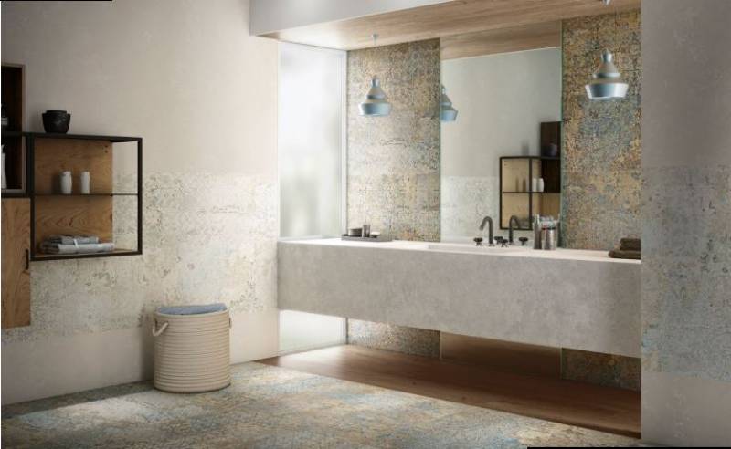 carrelage original effet papier de tenture bleu paris hauts de seine 92