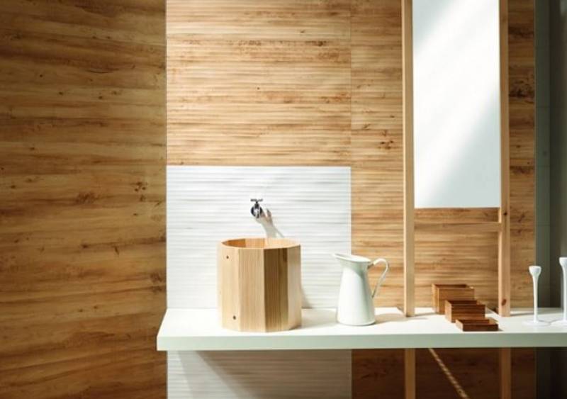 CARRELAGE MUR EFFET SAUNA SALLE DE BAINS GRENOBLE 38