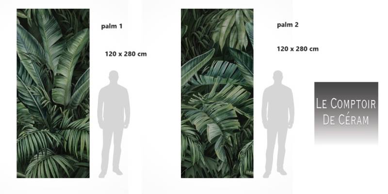 carrelage grand decor mur panoramique 120 x 280 cm motifs jungle végétation design Marseille 13