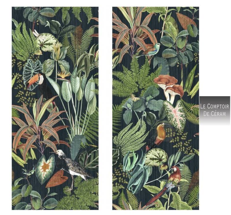 faience murale panoramique jungle tropicale design grenoble 38