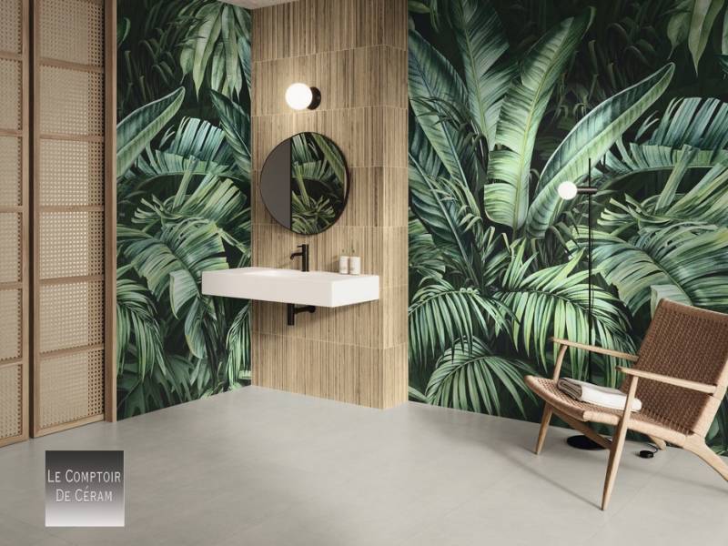 carrelage mural grand decor jungle fine epaisseur montpellier 34