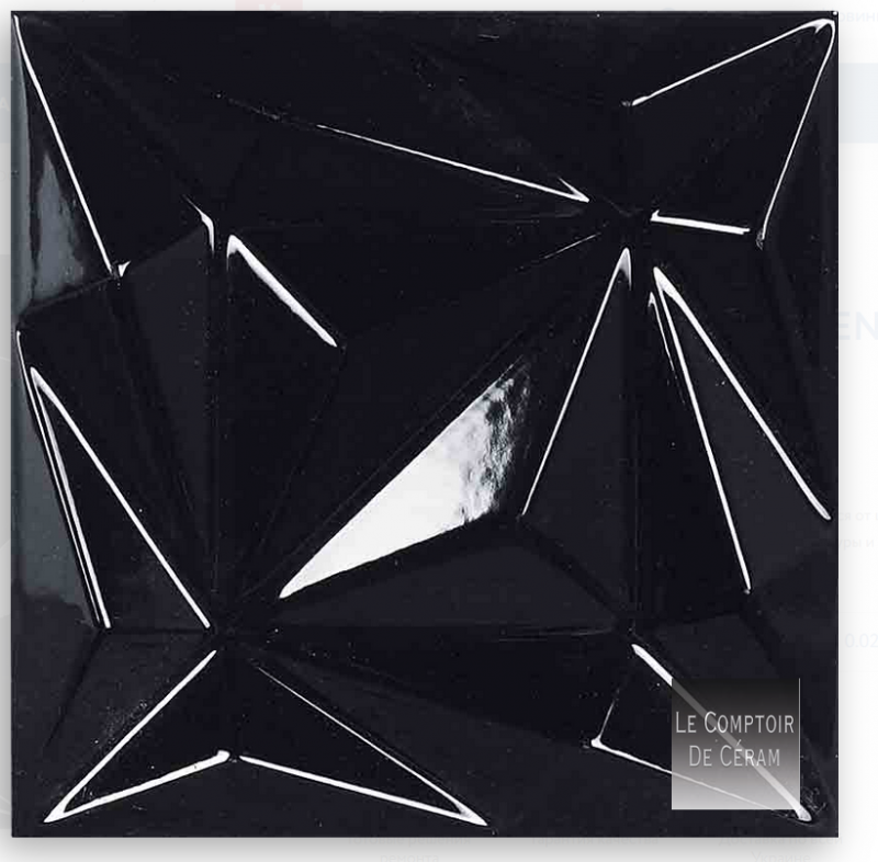 FAIENCE MURAL 3D NOIR BRILLANT PETIT PRIX LYON 69