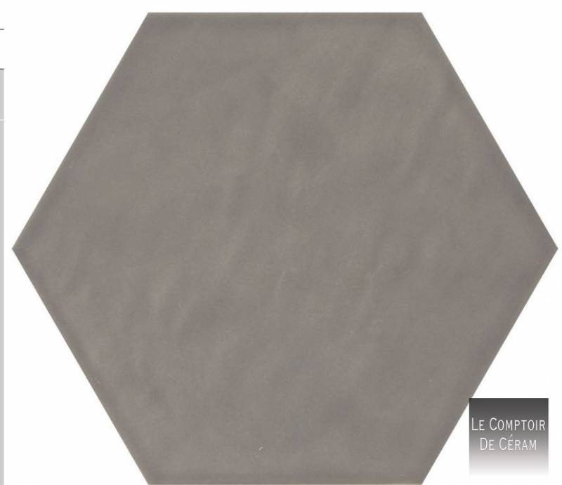 FAIENCE HEXAGONALE BRILLANTE GRIS STRASBOURG 67