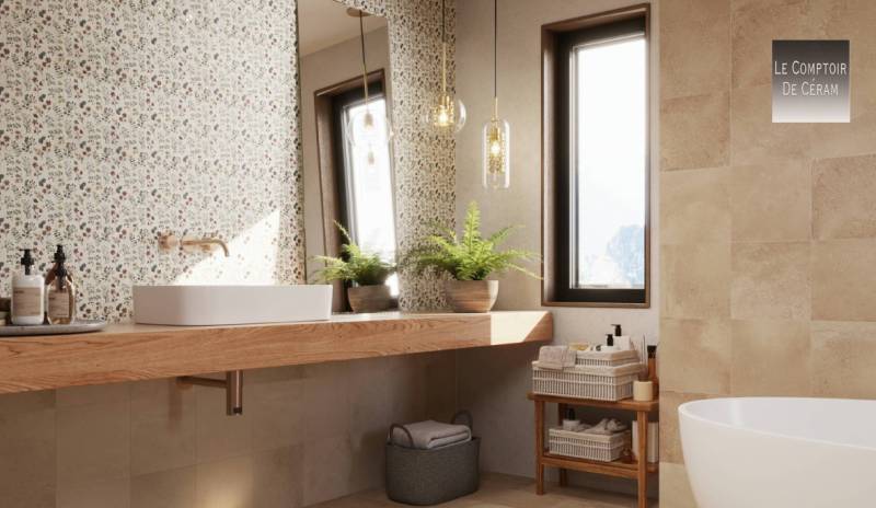 carrelage mur et sol motifs floral papier peint cannes 06