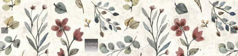 carrelage mural format brique motifs floraux paris 75