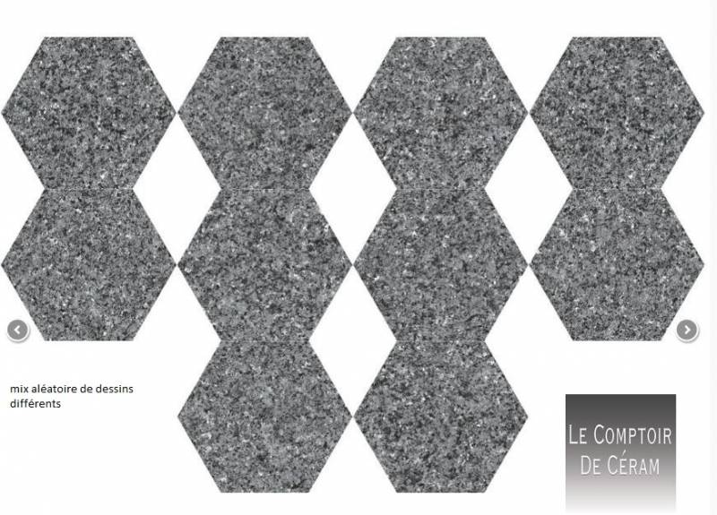 Carrelage hexagonal terrazzo granito anti dérapant R11 EXTÉRIEUR ET INTÉRIEUR JACOU EX25