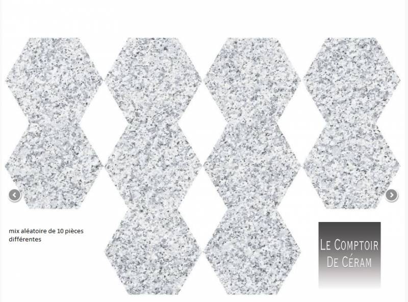 Carrelage hexagonal terrazzo granito anti dérapant R11 EXTÉRIEUR ET INTÉRIEUR JACOU EX25