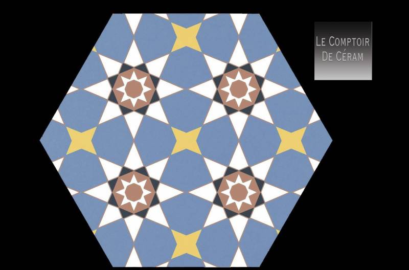 tomette a motifs marocains 22 x 25 cm bordeaux 33