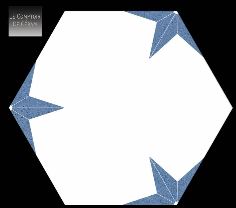 CARRELAGE HEXAGONAL IMITATION CARREAUX DE CIMENT GRAPHIQUE ETOILE NIMES 30