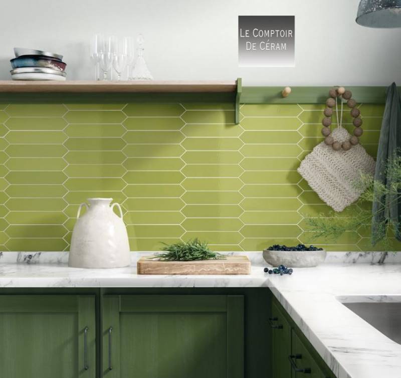 carrelage mural vert pomme credence cuisine cannes 06