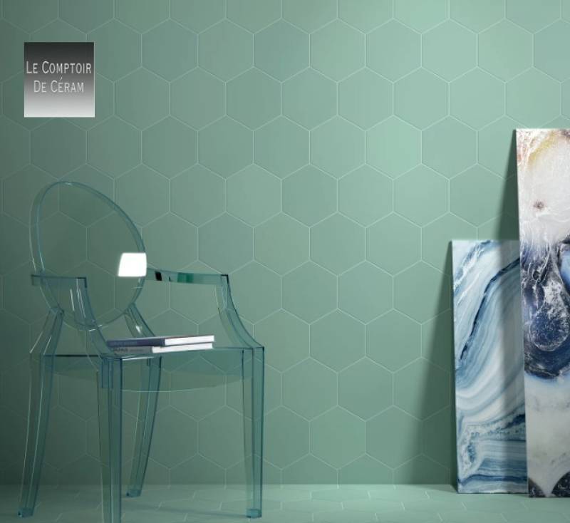 carrelage mural hexagonal vert uni 2024 Avignon 30