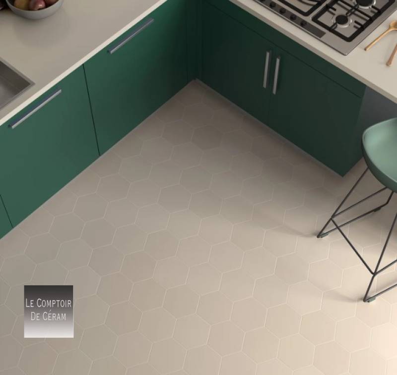 carrelage sol hexagonal uni beige 2024 Grenoble 38