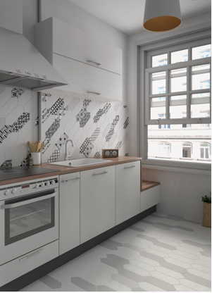 CARRELAGE MOTIF CARREU CIMENT HEXAGONAL LARGE MONTPELLIER 34