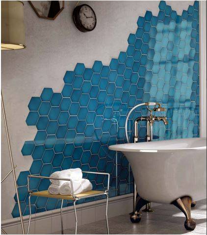 CARRELAGE MURAL ORIGINAL BLEU LYON 69