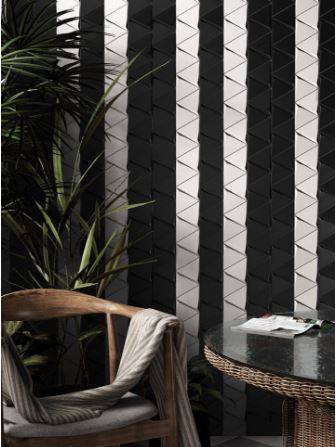 CARRELAGE FORME TRIANGLE NOIR ET BLANC PARIS 75