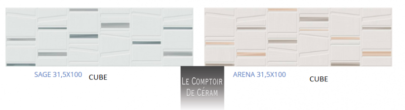 FAIENCE GRAND FORMAT COULEUR EFFET CUBE 31.5 X 100 CM LILLE 59