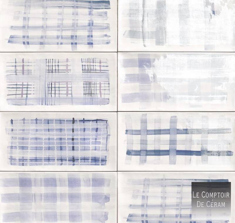 FAIENCE MURAL BLEU A MOTIFS DESIGN GRENOBLE 38