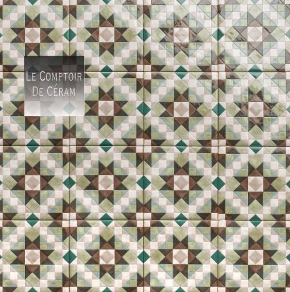 carrelage bleu brillant 15 x 15 cm motifs foral marocain Toulouse 31