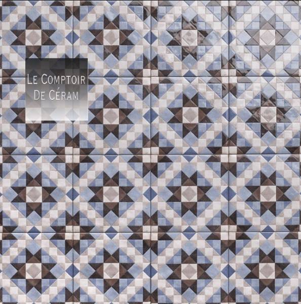 carrelage 15 x 15 cm fleur bleu brillant 2026 Montpellier 34