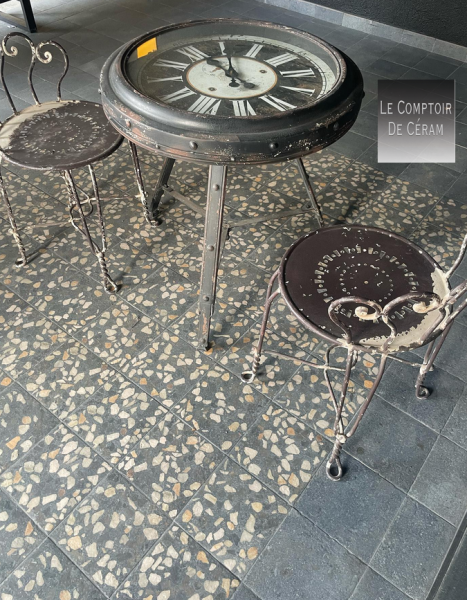 carrelage imitation terrazzo pour sol terrasse antidérapant R10 petit budget marseille 13