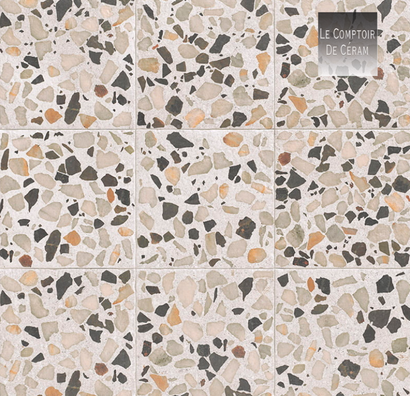 carrelage imitation terrazzo blnc pour interieur et exterieur 20 x 20 cm nimes 30