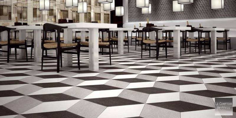 CARRELAGE POLYGONE GRAND FORMAT 70 X 40 CM BORDEAUX 33