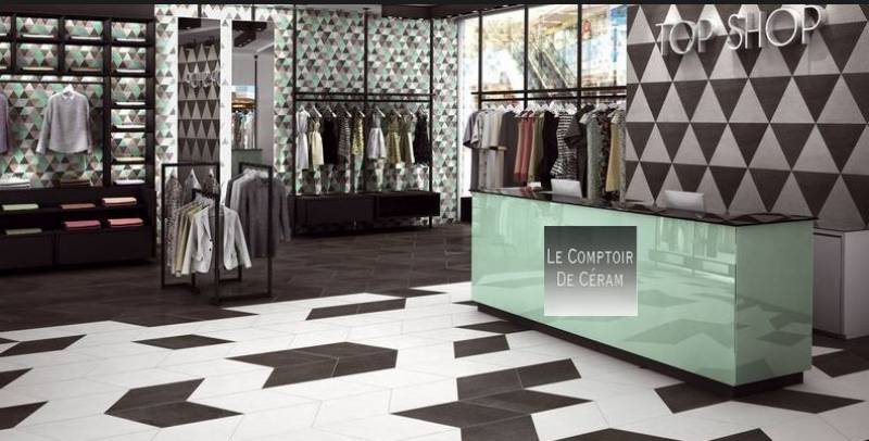 CARRELAGE NOIR ET BLANC GEOMETRIQUES NIMES 30