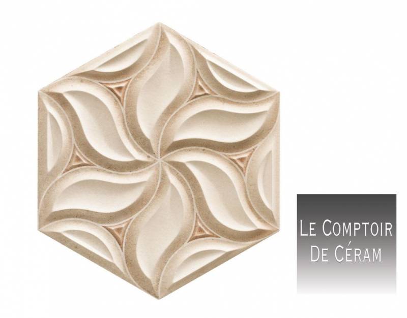 CARRELAGE MURAL FLEUR 3D FORMAT HEXAGONAL PARIS 75