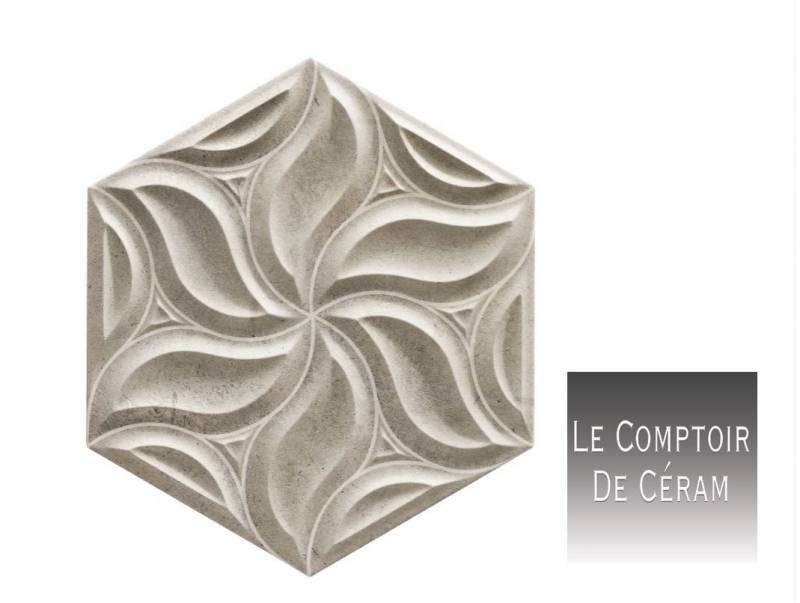 CARRELAGE MURAL 3D FLEUR EFFET BETON DESIGN MONTPELLIER 34