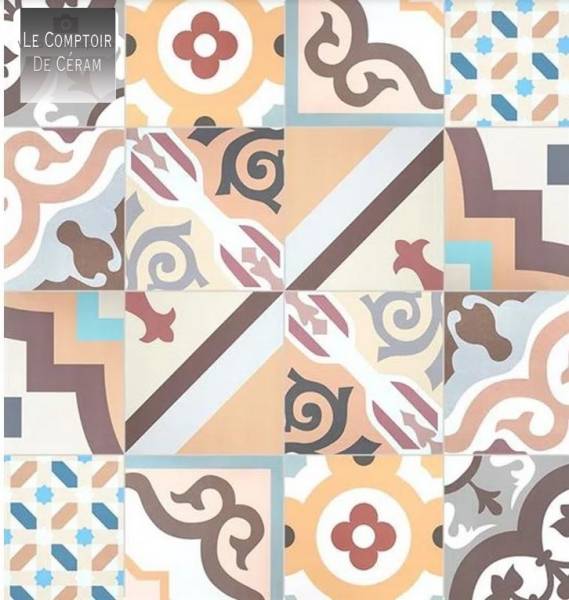 carrelage vintage carreaux ciment coloris saumon interieur et exterieur paris 75