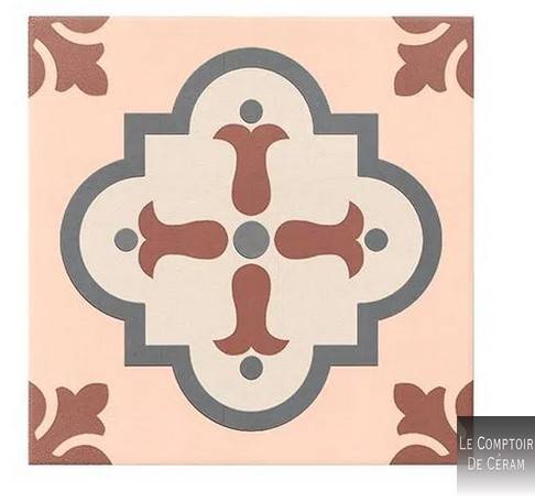 carrelage imition carreaux de ciment orange saumon dijon 21