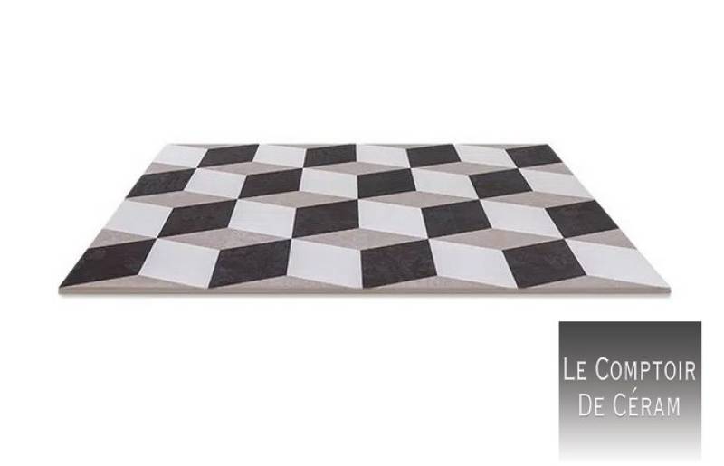 carrelage motifs carraux ciment noir blanc antidérapant r11  rennes 35