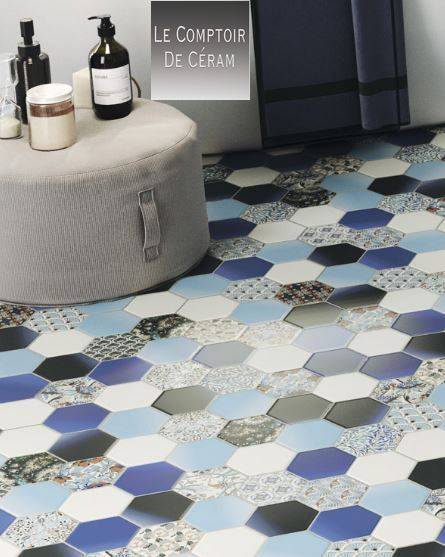 carrelage hexagonal motifs floraux marseille 13