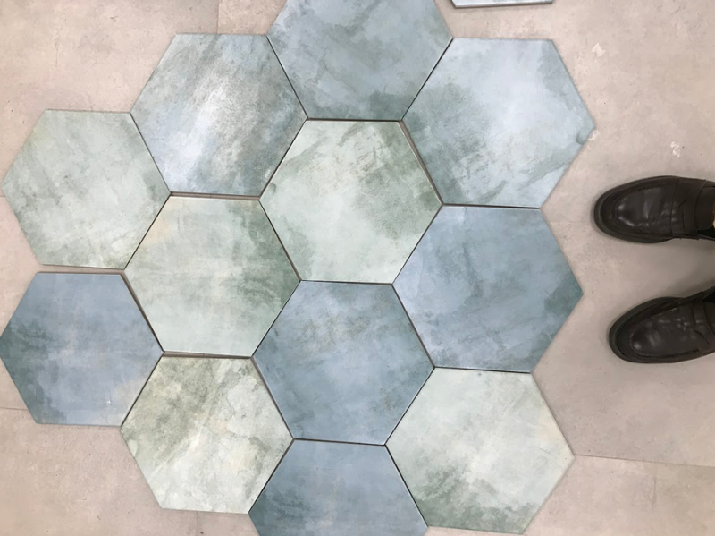 tomette vert bleuté aspect béton pour sol et mur petit prix grenoble 38
