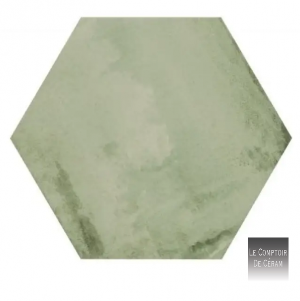 tomette hexagonale aspect beton vert pour sol et mur lyon 69